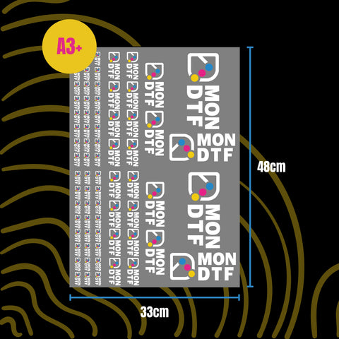 Transfert DTF A3+ (33×48 cm) – Planche oversize impression textile personnalisée